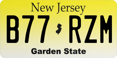 NJ license plate B77RZM