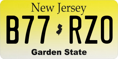 NJ license plate B77RZO