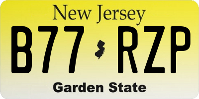 NJ license plate B77RZP