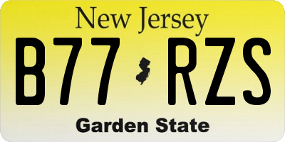 NJ license plate B77RZS