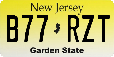 NJ license plate B77RZT
