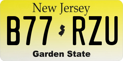 NJ license plate B77RZU