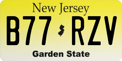 NJ license plate B77RZV