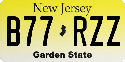 NJ license plate B77RZZ