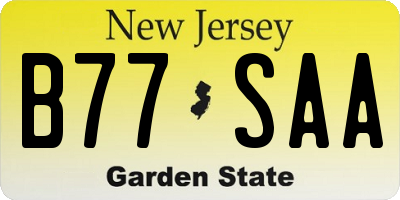 NJ license plate B77SAA