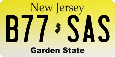 NJ license plate B77SAS