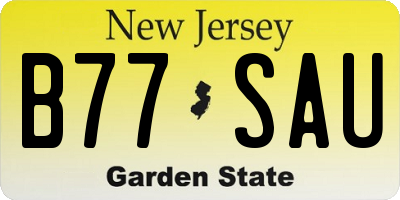 NJ license plate B77SAU