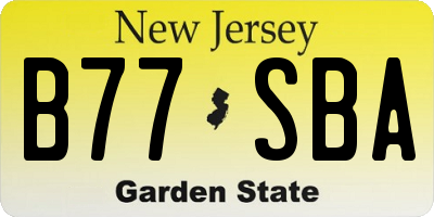 NJ license plate B77SBA