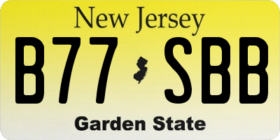 NJ license plate B77SBB
