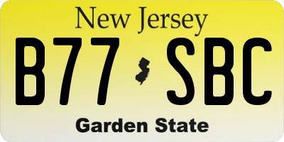 NJ license plate B77SBC