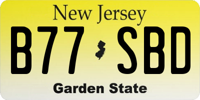 NJ license plate B77SBD