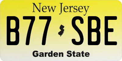 NJ license plate B77SBE
