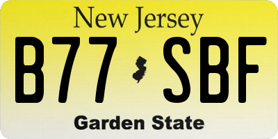 NJ license plate B77SBF