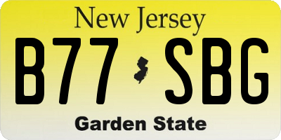NJ license plate B77SBG