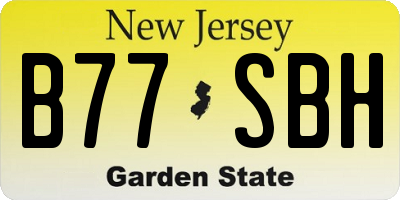 NJ license plate B77SBH