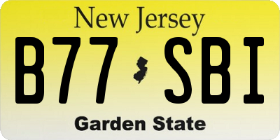 NJ license plate B77SBI