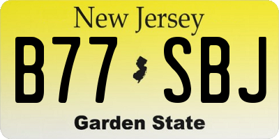 NJ license plate B77SBJ