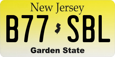 NJ license plate B77SBL