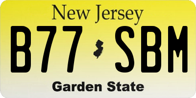 NJ license plate B77SBM