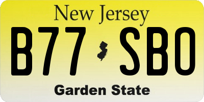 NJ license plate B77SBO