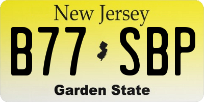 NJ license plate B77SBP