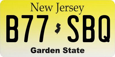 NJ license plate B77SBQ