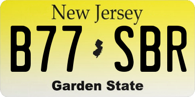 NJ license plate B77SBR