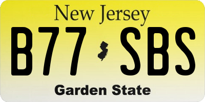 NJ license plate B77SBS
