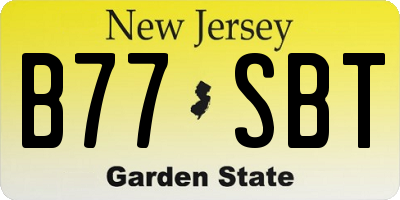 NJ license plate B77SBT