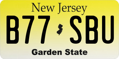 NJ license plate B77SBU