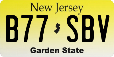 NJ license plate B77SBV