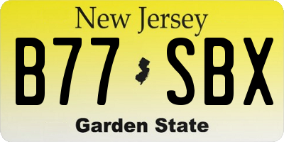 NJ license plate B77SBX