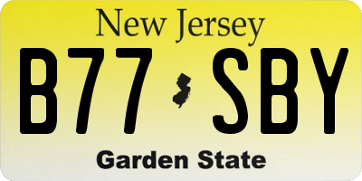 NJ license plate B77SBY