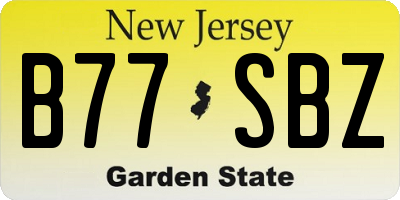 NJ license plate B77SBZ