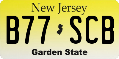 NJ license plate B77SCB
