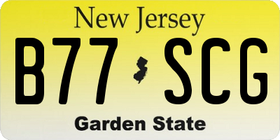 NJ license plate B77SCG