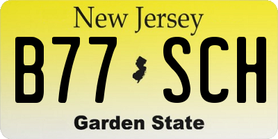 NJ license plate B77SCH