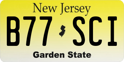 NJ license plate B77SCI