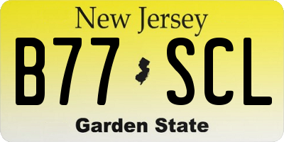 NJ license plate B77SCL