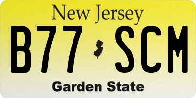 NJ license plate B77SCM