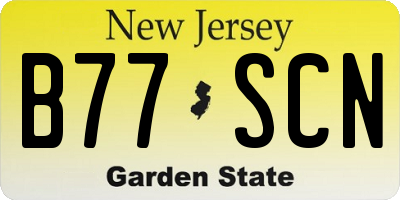 NJ license plate B77SCN
