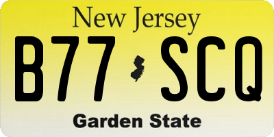 NJ license plate B77SCQ