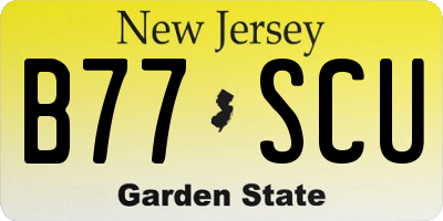 NJ license plate B77SCU