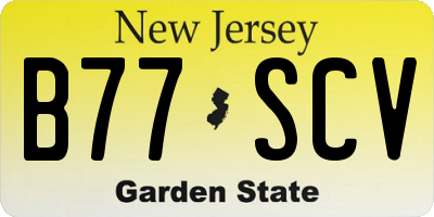 NJ license plate B77SCV
