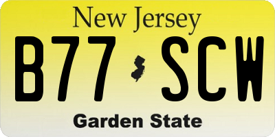 NJ license plate B77SCW