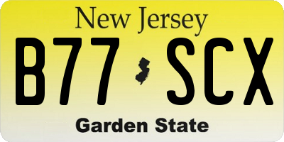 NJ license plate B77SCX