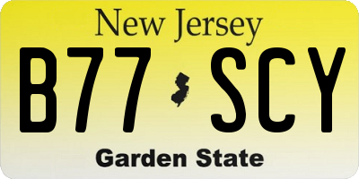 NJ license plate B77SCY