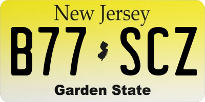 NJ license plate B77SCZ