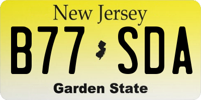 NJ license plate B77SDA