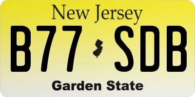 NJ license plate B77SDB